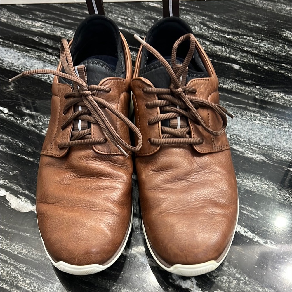 Johnston & Murphy Brown Leather Oxfords Traditional Lacing
